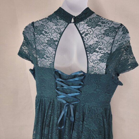 TORRID Retro Chic Teal Lace Midi Dress Womens PLUS 18 Pin Up Rockabilly - Picture 8 of 16